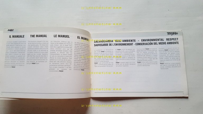 ITALJET Torpedo 50 1997 manuale uso manutenzione libretto originale