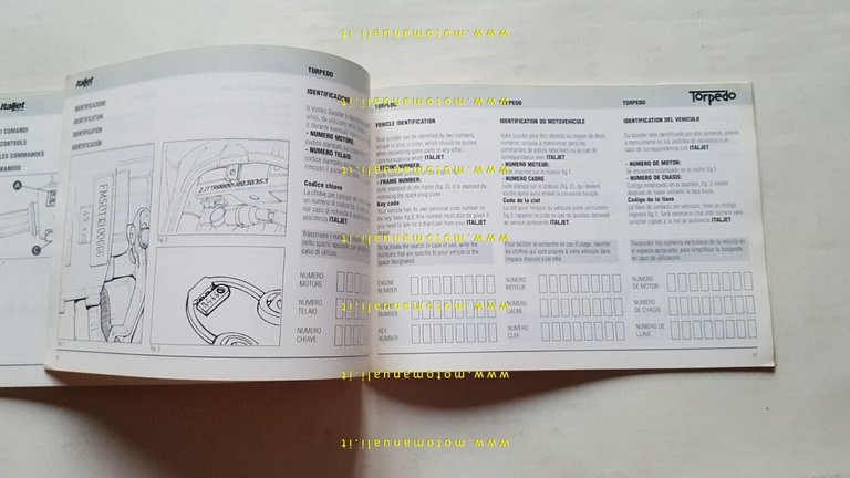 ITALJET Torpedo 50 1997 manuale uso manutenzione libretto originale