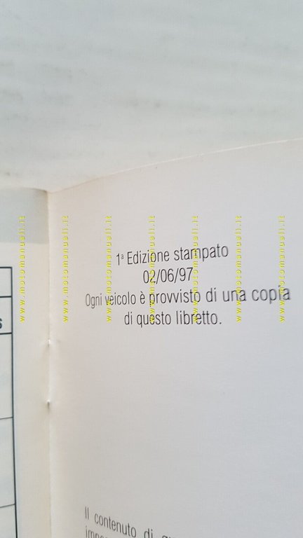 ITALJET Torpedo 50 1997 manuale uso manutenzione libretto originale