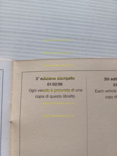 ITALJET Velocifero 50 1996 manuale uso manutenzione libretto originale