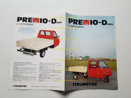 ITALMOTOR Premio Diesel motocarro anni 80 depliant originale
