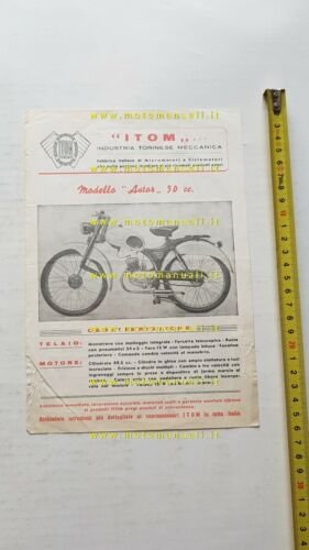 ITOM 50 Astor 1954 depliant ciclomotore originale brochure