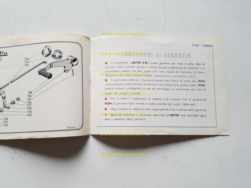 Itom Astor Sport 50 3M manuale uso manutenzione + catalogo …