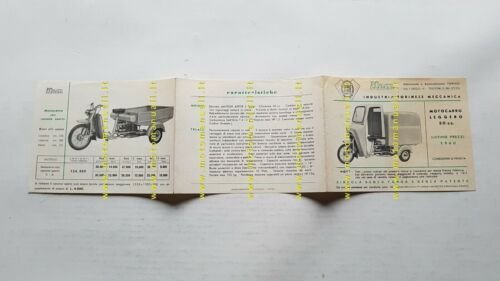 ITOM catalogo motocarri ciclocarri 50 1960 depliant originale brochure