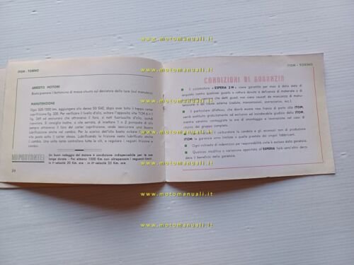 Itom Esperia 50 manuale uso manutenzione + catalogo ricambi originale
