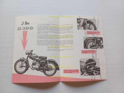 J-Be Motorcycles Sachs K 100 1960 depliant USA originale