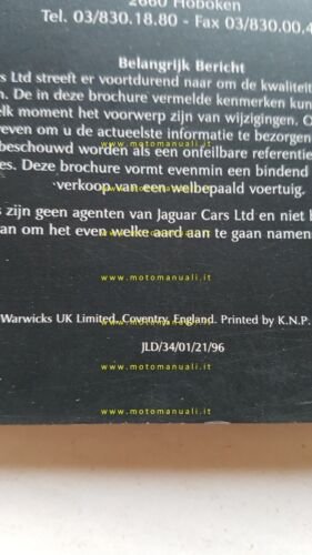 Jaguar Coup - Cabriolet 1996 depliant originale OLANDESE brochure