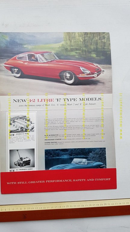 Jaguar E 4.2 1966 depliant originale Inglese ENGLISH text