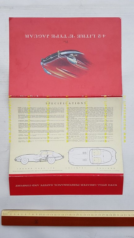 Jaguar E 4.2 1966 depliant originale Inglese ENGLISH text
