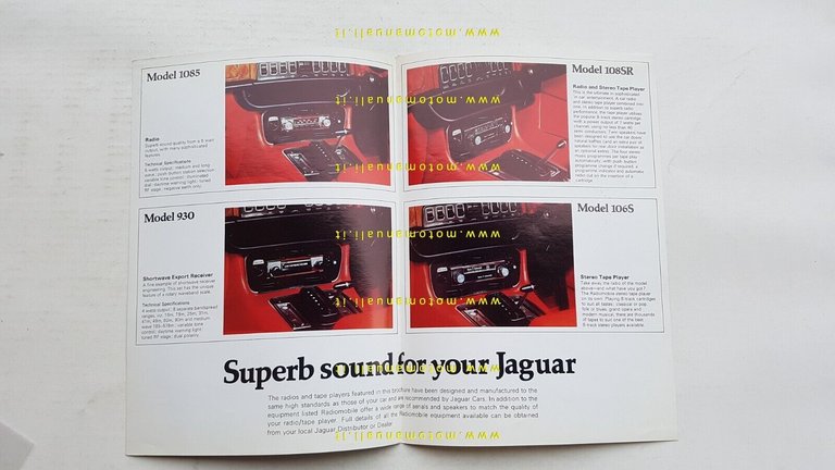 Jaguar Radiomobile gamma autoradio 1973 depliant originale Inglese ENGLISH text