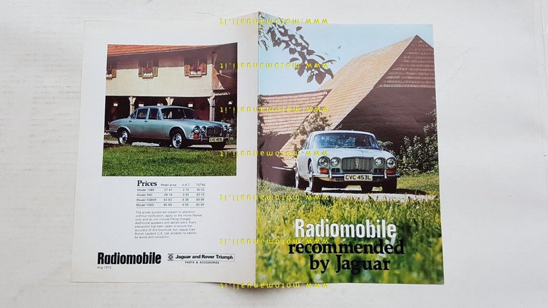Jaguar Radiomobile gamma autoradio 1973 depliant originale Inglese ENGLISH text