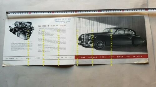 Jaguar Type M Mark VII 1951 depliant originale brochure INGLESE …