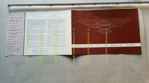 Jaguar Type M Mark VII 1951 depliant originale brochure INGLESE …