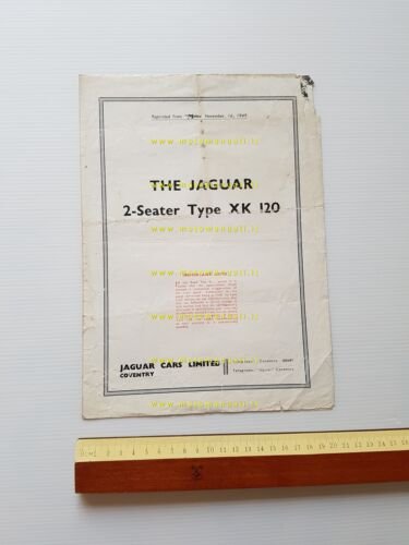 Jaguar XK 120 1949 ristampa prova su strada Motor depliant …