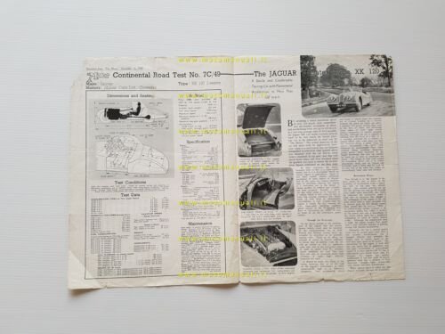Jaguar XK 120 1949 ristampa prova su strada Motor depliant …