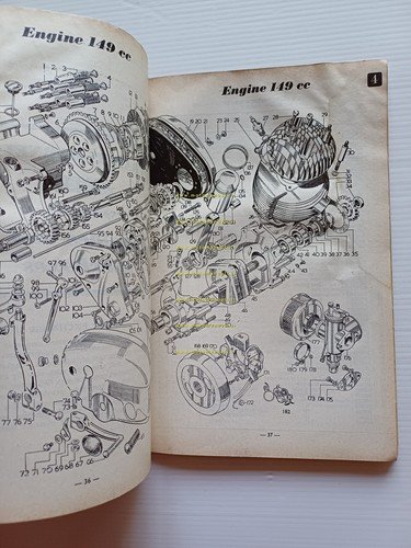 James tutti modelli 100-250 1961-64 catalogo ricambi Inglese originale