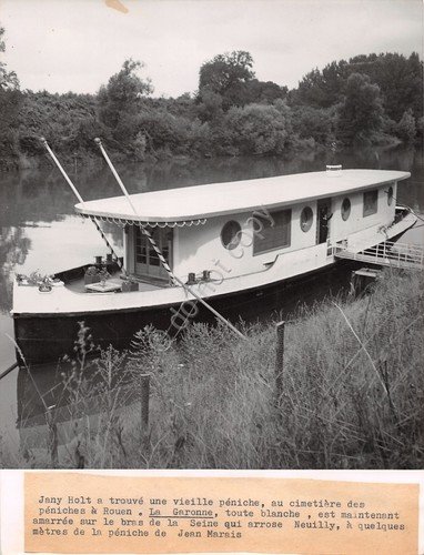 Jany Holt casa galleggiante La Garonne fotografia originale anni '50 … | Immagine principale