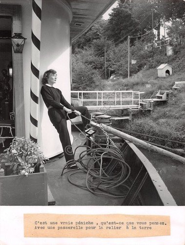 Jany Holt fotografia originale anni '50 attrice sulla barca | Immagine principale