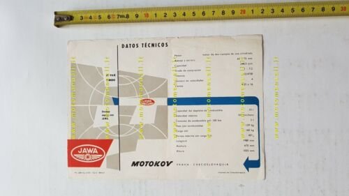 Jawa 250 1961 depliant moto spagnolo originale brochure