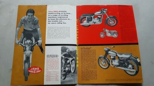 Jawa produzione moto 1963 depliant originale motorcycle brochure