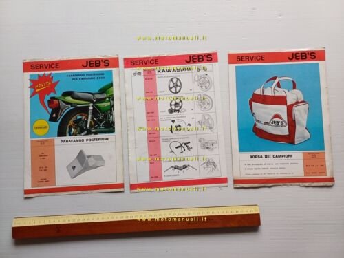 JEB's lotto 3 depliant accessori parti speciali moto anni 70-80 …
