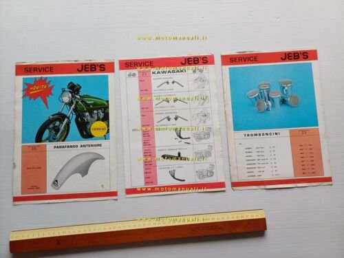 JEB's lotto 3 depliant accessori parti speciali moto anni 70-80 …
