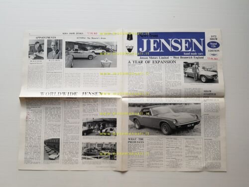 Jensen News 1972 salone Earl's Court depliant originale inglese