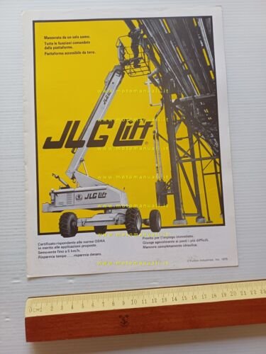 JLG Lift gru idrauliche 1975 depliant originale italiano