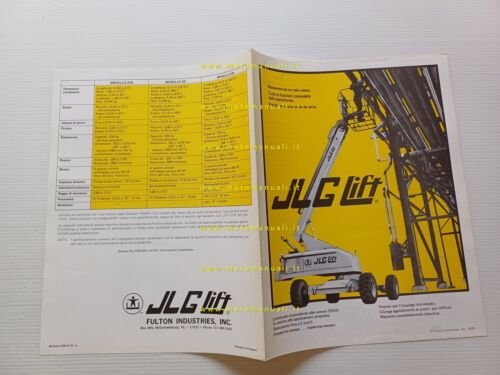 JLG Lift gru idrauliche 1975 depliant originale italiano