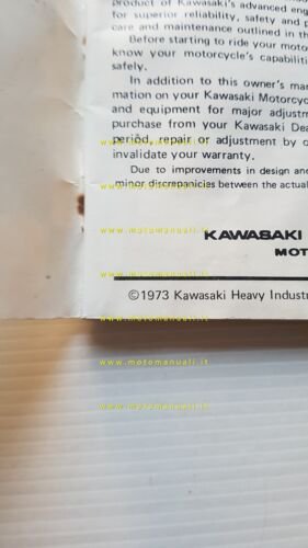 Kawasaki 250 S1-B - 400 S3 1973 manuale uso manutenzione …