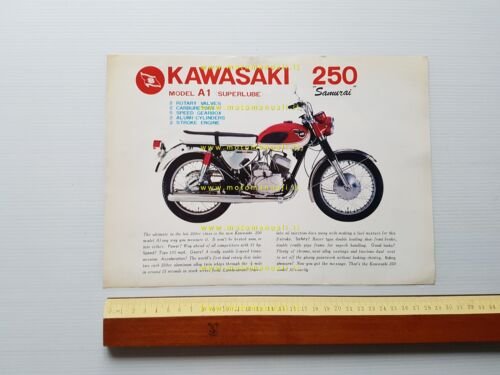 Kawasaki 250 Samurai A1 1967 depliant originale inglese
