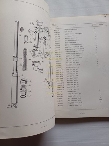 Kawasaki 350 S2 1971 catalogo ricambi originale spare parts catalogue