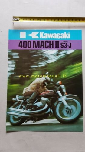 Kawasaki 400 Mach II S3-J 1974 depliant originale ITALIANO motorcycle …
