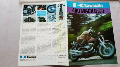 Kawasaki 400 Mach II S3-J 1974 depliant originale ITALIANO motorcycle …