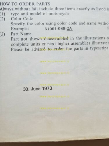 KAWASAKI 400 S3 1973 catalogo ricambi originale moto spare parts …