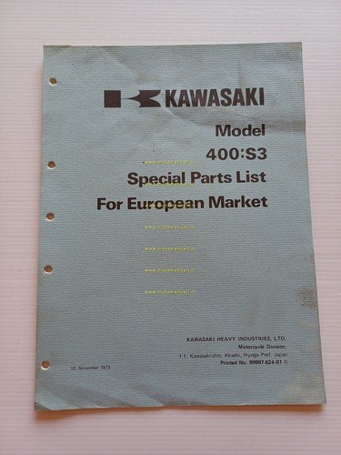 Kawasaki 400 S3 1973 varianti catalogo ricambi per Europa originale