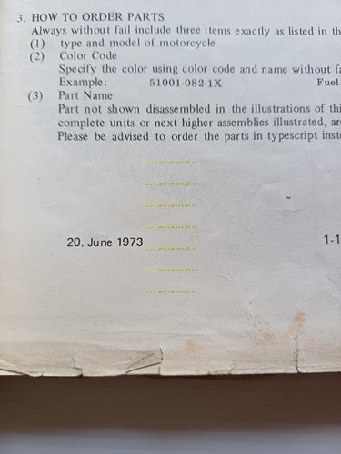 Kawasaki 500 H1 E - F 1973-74 catalogo ricambi originale …