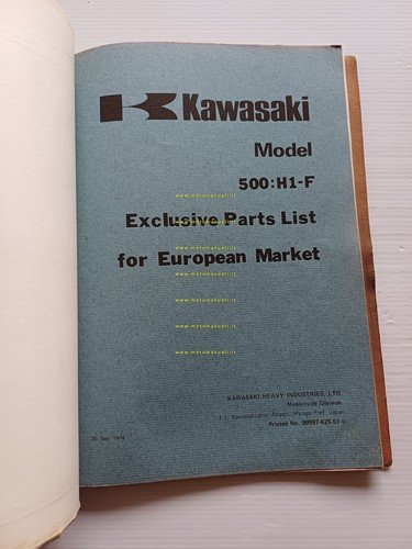 Kawasaki 500 H1 E - F 1973-74 catalogo ricambi originale …