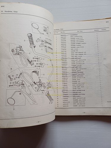 Kawasaki 500 H1 E - F 1973-74 catalogo ricambi originale …