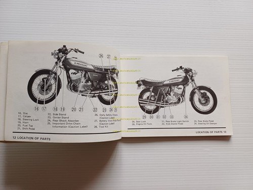 Kawasaki 500 H1-F 1974 manuale uso manutenzione libretto originale owners …