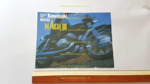 Kawasaki 500 Mach III 1970 depliant testo inglese originale
