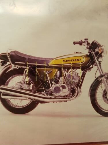 Kawasaki 500 Mach III H1 1974 positivo originale no depliant