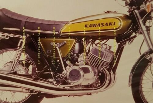 Kawasaki 500 Mach III H1 1974 positivo originale no depliant