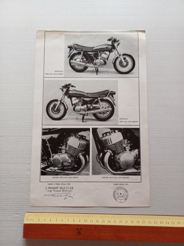 Kawasaki 500 Mach III H1 B 1975-77 scheda omologazione FMI …