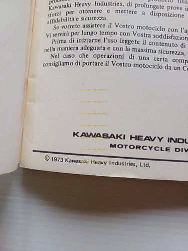 Kawasaki 750 H2-B 1973 manuale uso manutenzione originale italiano