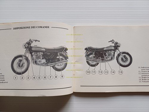 Kawasaki 750 H2-B 1973 manuale uso manutenzione originale italiano