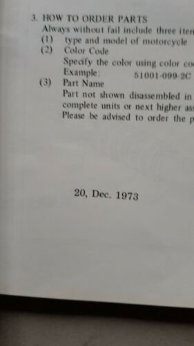 KAWASAKI 750 H2-B 1974 catalogo ricambi originale spare parts catalogue