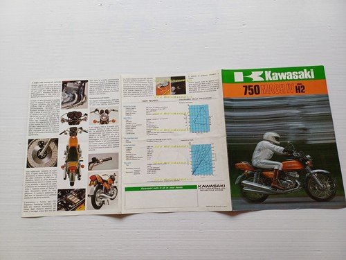 Kawasaki 750 Mach IV H2 1973 depliant italiano originale