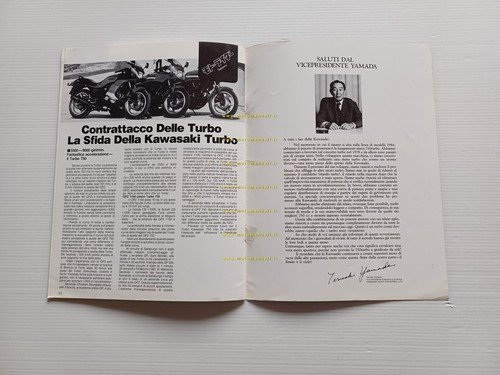 Kawasaki 750 Turbo 1984 Presentazione Rassegna Stampa Prove depliant originale