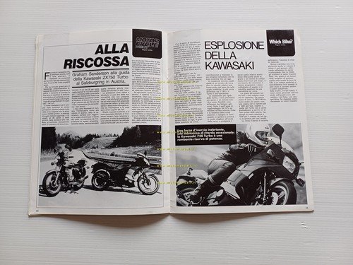 Kawasaki 750 Turbo 1984 Presentazione Rassegna Stampa Prove depliant originale